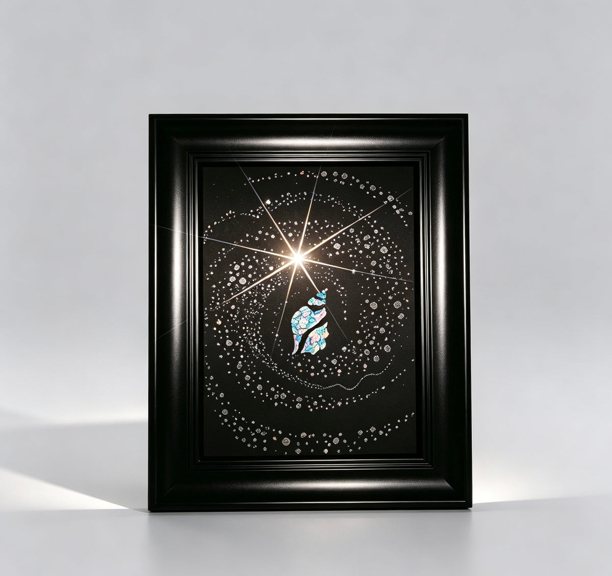 Handcrafted Iridescent Conch Shell Mosaic Wall Art (Finished Frame or DIY Craft Kit) - Celestial Galaxy Gothic Home Decor