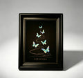Handcrafted Iridescent Butterfly Christmas Tree Shell Mosaic Wall Art (Finished Frame or DIY Craft Kit) - Gothic Holiday Home Decor
