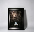 Handcrafted Iridescent Sailboat Shell Mosaic Wall Art (Finished Frame or DIY Craft Kit) - Celestial Starry Night Gothic Decor