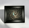 Handcrafted Iridescent Crescent Moon Shell Mosaic Wall Art (Finished Frame or DIY Craft Kit) - Celestial Galaxy Gothic Home Dec