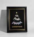 Handcrafted Iridescent Christmas Tree Shell Mosaic Wall Art (Finished Frame or DIY Craft Kit) - Gothic Holiday Home Decor