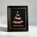 Handcrafted Iridescent Christmas Tree Shell Mosaic Wall Art (Finished Frame or DIY Craft Kit) - Gothic Holiday Home Decor
